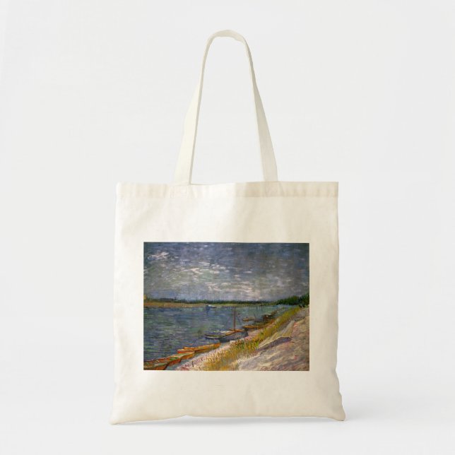 River with Rowing Boats by Vincent van Gogh Tote Bag (Front)