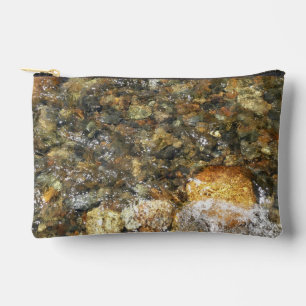 River-Worn Pebbles Brown and Grey Natural Abstract Accessory Pouch