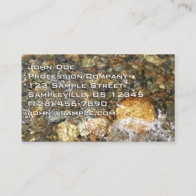 River-Worn Pebbles Brown and Grey Natural Abstract Business Card (Front)