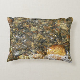 River-Worn Pebbles Brown and Grey Natural Abstract Decorative Cushion