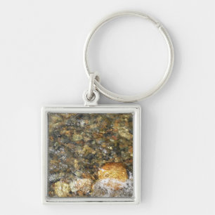 River-Worn Pebbles Brown and Grey Natural Abstract Key Ring