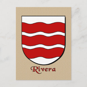 Rivera Family Heraldic Shield Postcard