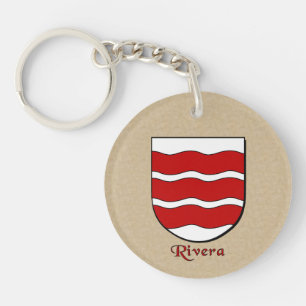 Rivera Historical Shield and Spanish Flag Key Ring