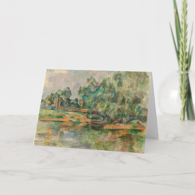 Riverbank by Cezanne Blank Greeting Card (Front)