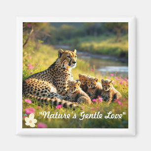 "Riverbank Cheetah Family Scene" Magnet