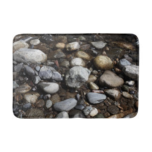 Riverbed Cobblestones and Water Bath Mat