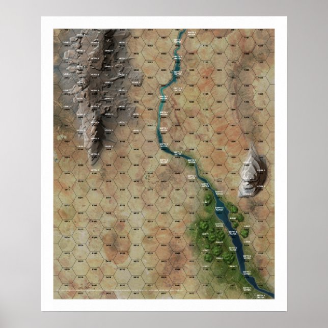 "Riverbend" Hex Map Print (Front)