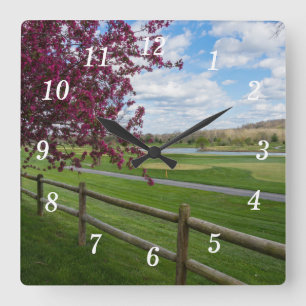 Rivercut In Spring Wall Clock