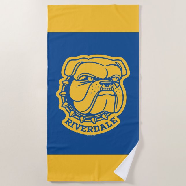 Riverdale Bulldog Head Beach Towel (Front)