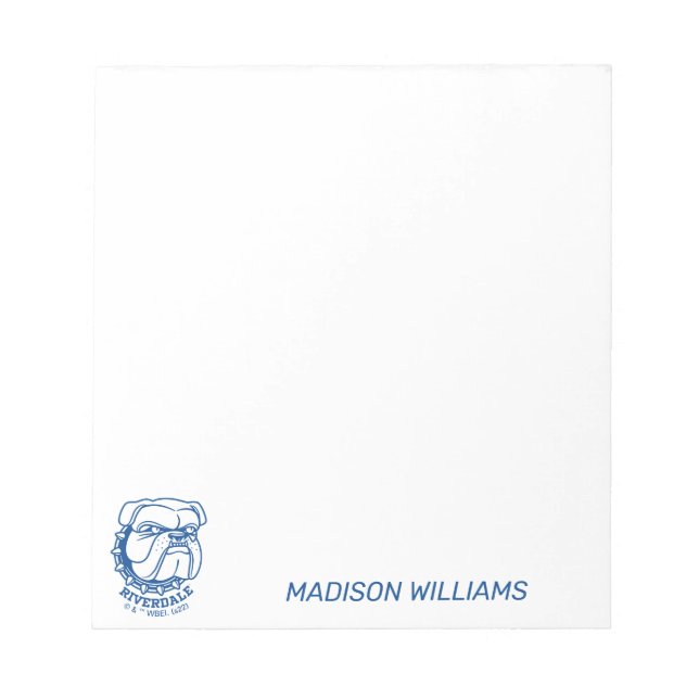 Riverdale Bulldog Head Notepad (Front)