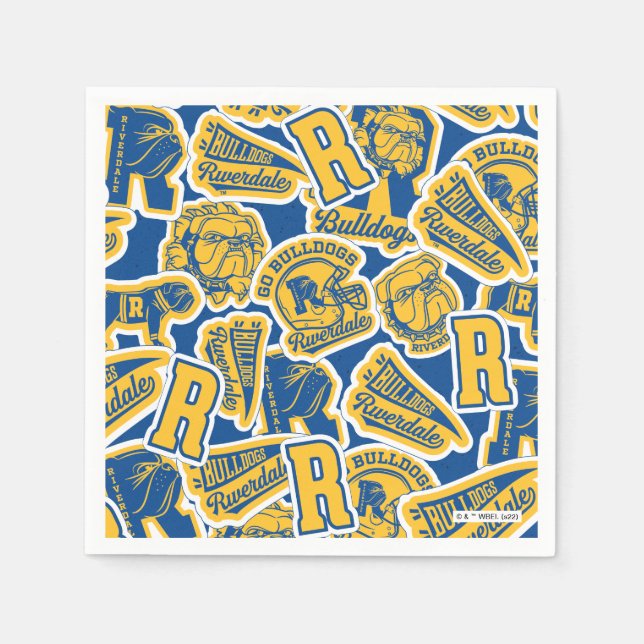 Riverdale Football and Cheer Pattern Napkin (Front)