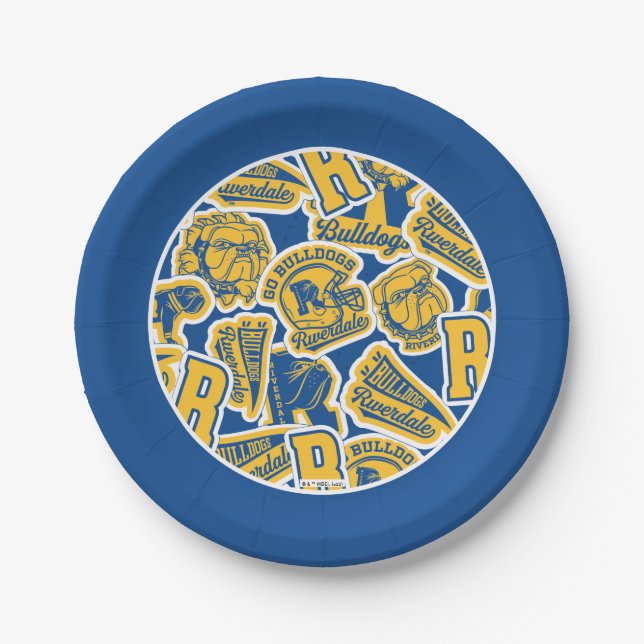 Riverdale Football and Cheer Pattern Paper Plate (Front)