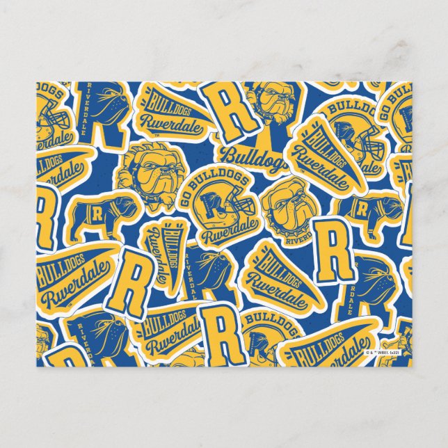 Riverdale Football and Cheer Pattern Postcard (Front)