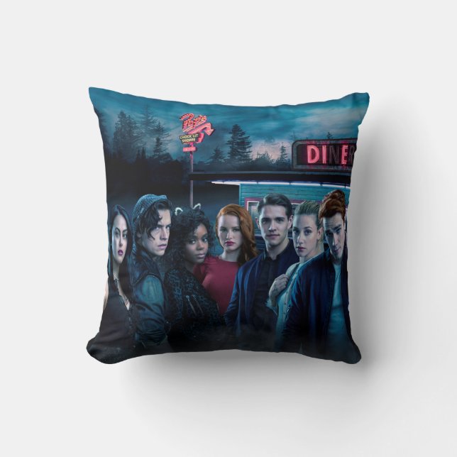 Riverdale Outside Pop's Diner Poster Cushion (Front)
