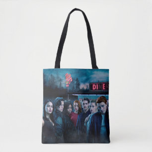 Riverdale Outside Pop's Diner Poster Tote Bag