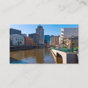riverfront from kilbourn street in milwaukee enclosure card