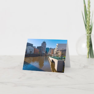 riverfront from kilbourn street in milwaukee thank you card