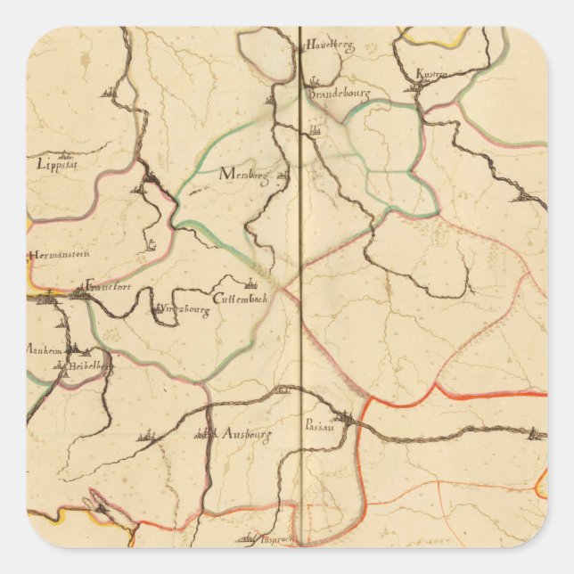 Rivers and Valleys of Germany Square Sticker (Front)