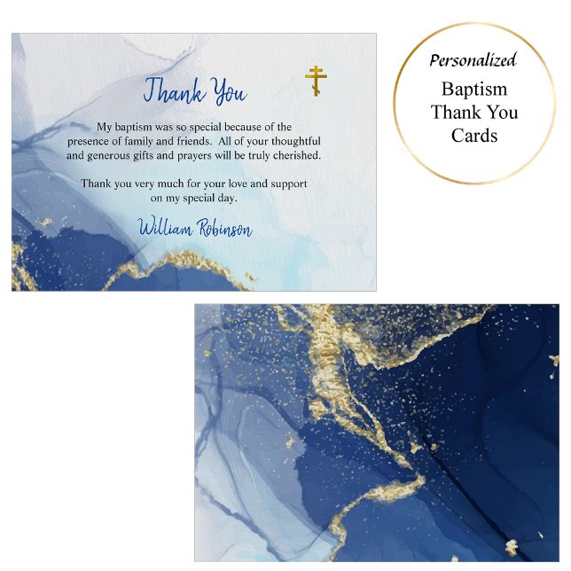 Rivers of Living Water Orthodox Christian Baptism Thank You Card (Creator Uploaded)