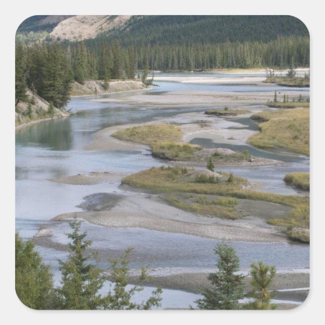 Rivers run through a lowland section of Jasper Square Sticker (Front)