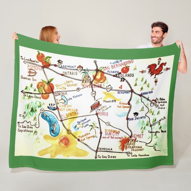 Riverside - California Throw Fleece Blanket (In Situ)