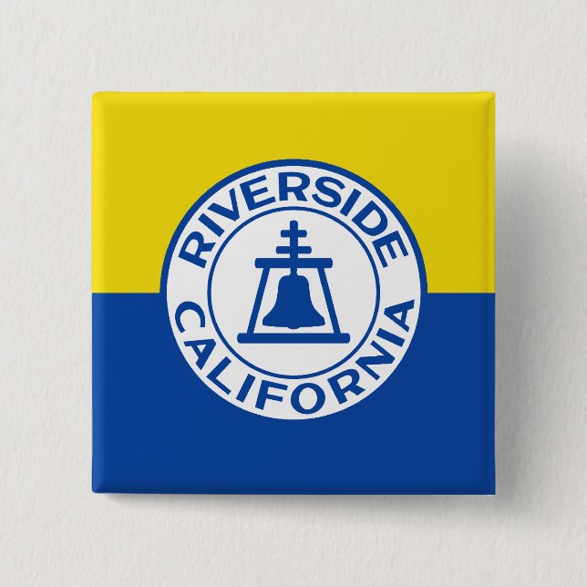 Riverside, California, United States flag 15 Cm Square Badge (Front)