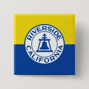Riverside, California, United States flag 15 Cm Square Badge