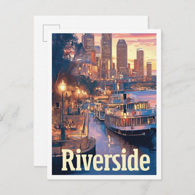 Riverside California USA Art Vintage Travel Postcard (Front/Back)
