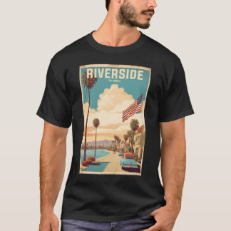 Riverside California Usa Vintage Travel Tourism   T-Shirt