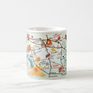Riverside, Colourful Hand-Drawn California Mug