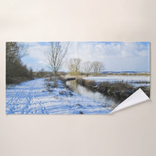 Riverside English Winter Walk - Personalised Bath Towel Set