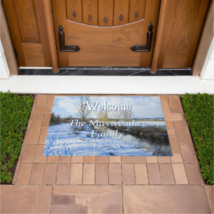 Riverside English Winter Walk - Personalised Doormat