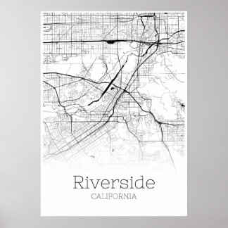 Riverside Map - California - City Map Poster