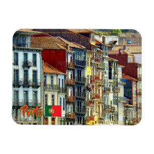 Riverside panorama of Porto city in Portugal Magnet