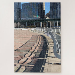 Riverside Park Pier Shadows New York City NYC Jigsaw Puzzle