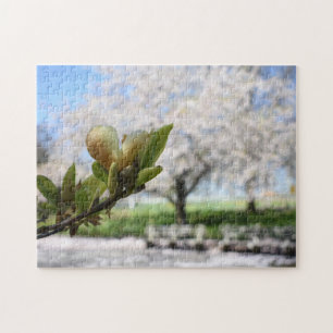 Riverside Park Spring Cherry Blossoms New York NYC Jigsaw Puzzle