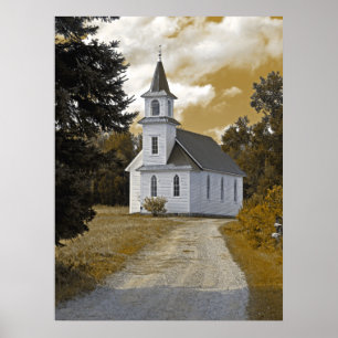 Riverside Presbyterian Church 1800s sepia Poster