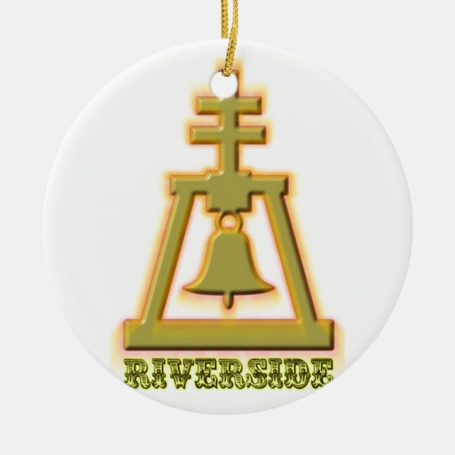 Riverside Raincross Ceramic Tree Decoration (Front)