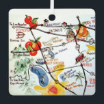 Riverside, Southern California Ornament<br><div class="desc">It's a vintage, retro postcard map of Southern California repurposed as an ornament.</div>