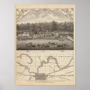 Riverside stock Farm, NE of Concordia, Kansas Poster