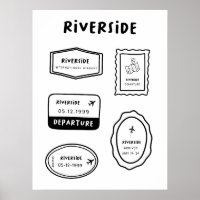 Riverside - Travel Stamp Collection | Minimalist