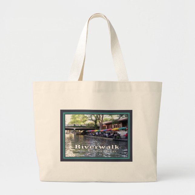 Riverwalk, San Antonio, TEXAS Large Tote Bag (Front)