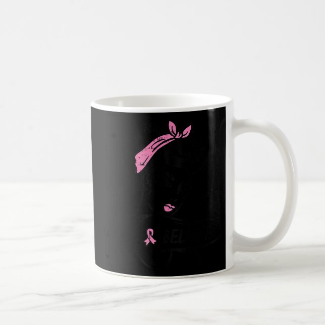 Riveter Believe Pink Ribbon Breast Cancer Awarenes Coffee Mug (Right)
