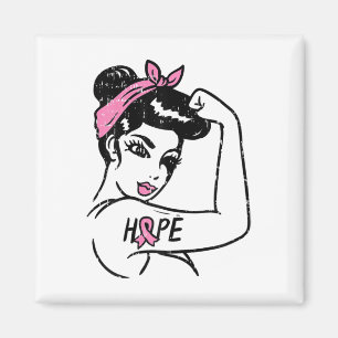 Riveter Hope Fighting Breast Cancer Awareness Wome Magnet