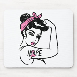 Riveter Hope Fighting Breast Cancer Awareness Wome Mouse Pad