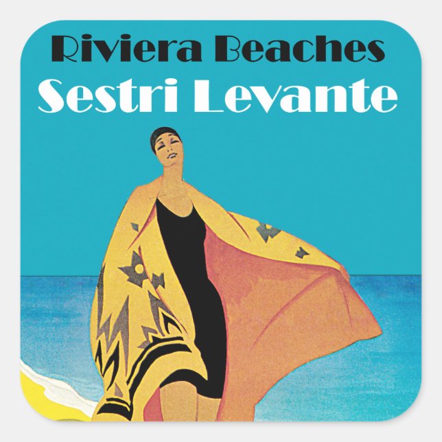 Riviera Beaches ~ Sestri Levante Square Sticker (Front)