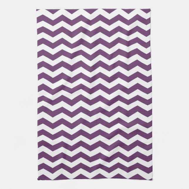 Riviera Lavender Wave Chevron Tea Towel (Vertical)