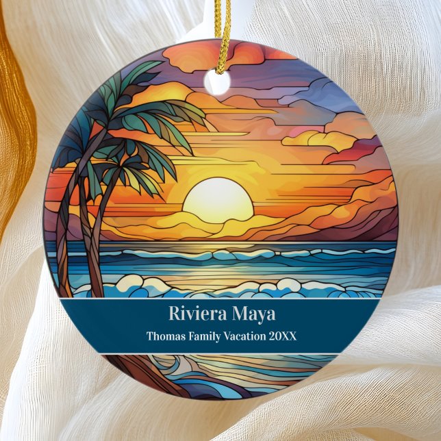 Riviera Maya Beach Vacation Ceramic Ornament (Creator Uploaded)