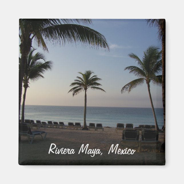 Riviera Maya Cancun Mexico Beach Vacation Magnet (Front)
