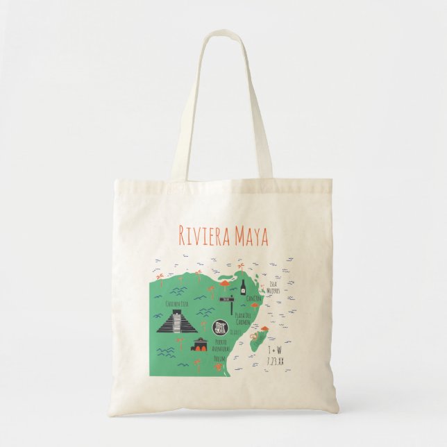 Riviera Maya Map Tote (Front)